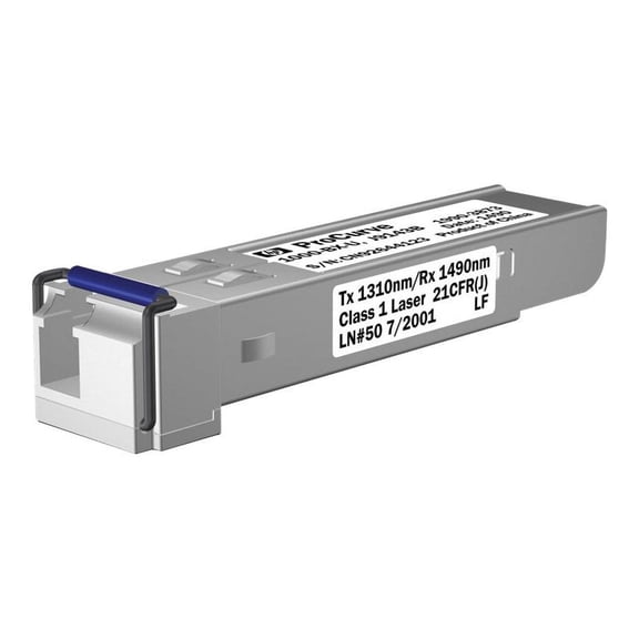 HPE - SFP (mini-GBIC) transceiver module - 1GbE - 1000Base-BX-U - LC single-mode - up to 6.2 miles - for HPE E3500; OfficeConnect 1410 24; HPE Aruba 2530, 2615, 2915, 2930F 24, 2930F 48, 5406