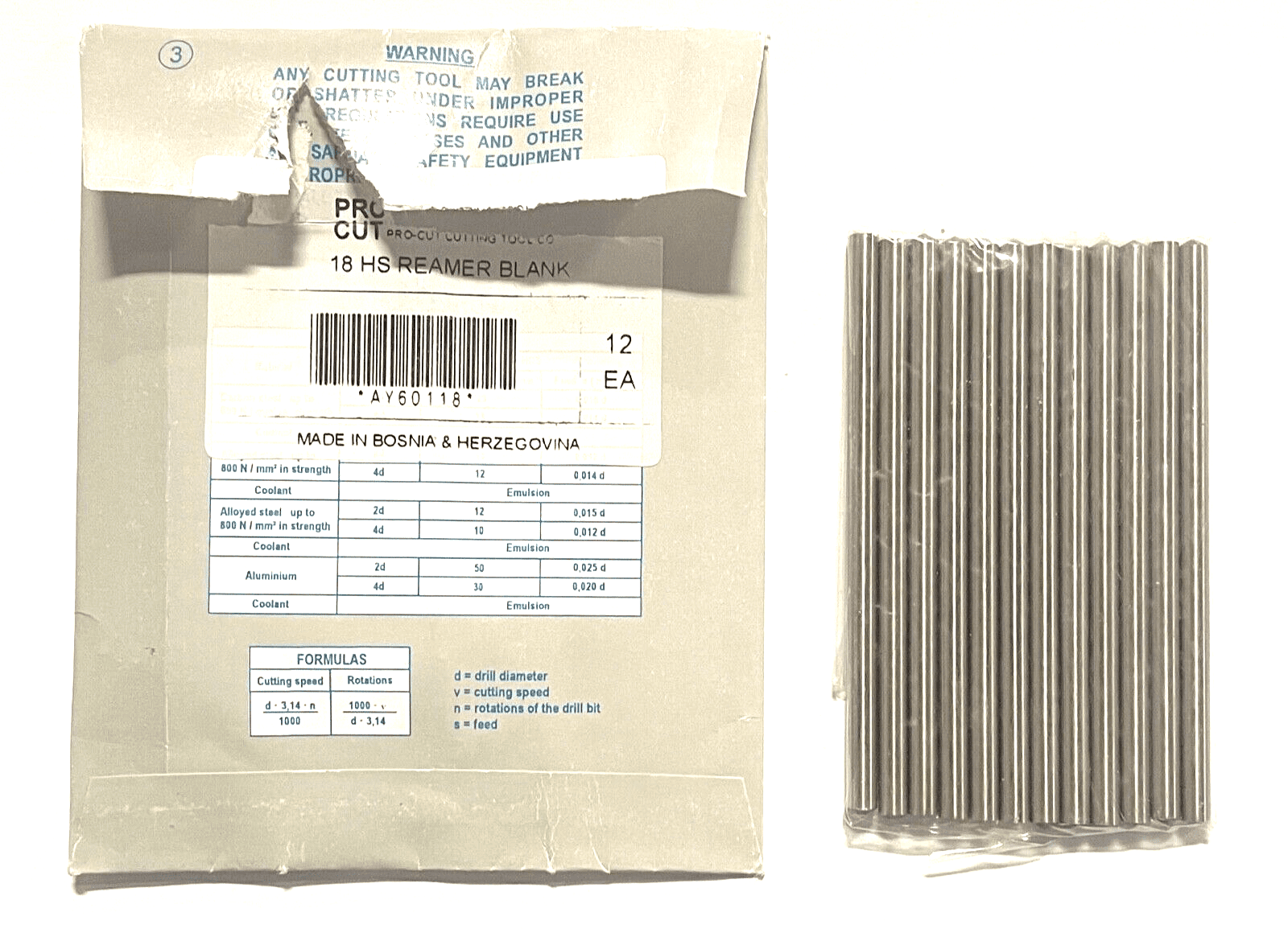 ProCut 18 HSS Reamer Blanks 12 Pack