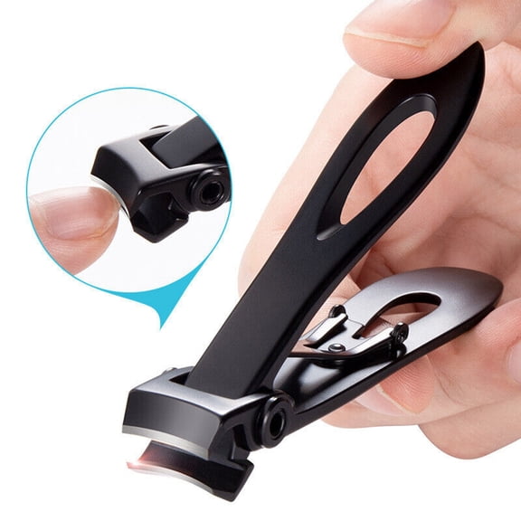 ProCut Nail Clippers - Wide 15mm Jaw for Effortless Thick/Hard Toenail and Fingernail Trimming, Durable Stainless Steel with Black and Silver Finish, Easy Grip Handle for Comfortable Use