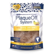 ProDen PlaqueOff System MINI Dental Care Bones with Peanut Butter & Banana Flavor for Dogs 12 oz