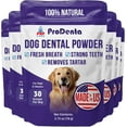 thumbnail image 1 of ProDenta, All-Natural Dog Breath Freshener, Easy-to-Use Dog Teeth Cleaning Powder Against Leaky Gums, Dental Powder for Dogs Teeth and Tartar Remover Made in USA, 30 Scoops (Pack of 6)., 1 of 2