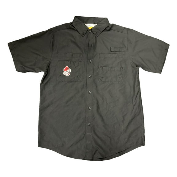 ProEdge Men's Sports Team Logo Short Sleeve Button-Down Shirt