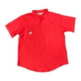 thumbnail image 1 of ProEdge Men's Sports Team Logo Short Sleeve Button-Down Shirt (Red, S), 1 of 2