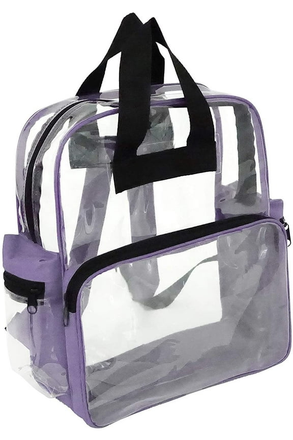 Unisex Adult Travel Backpack - Clear/Lavender