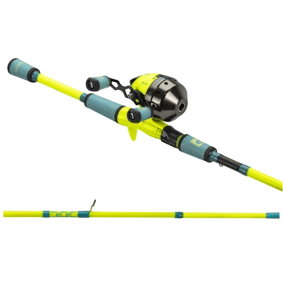 ProFISHiency 6ft Medium Hi-Viz Yellow and Blue Spincast Fiberglass Combo