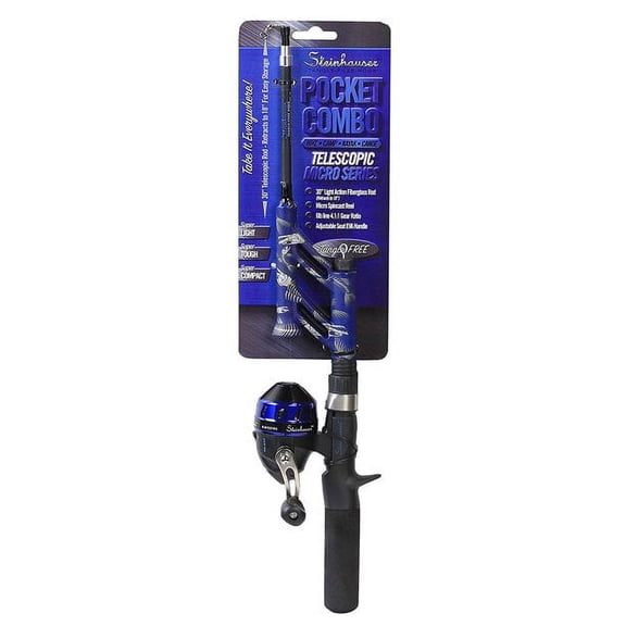 ProFISHiency Blue Telescopic Micro Pocket Fishing Rod and Spincast Reel Combo Micro Series