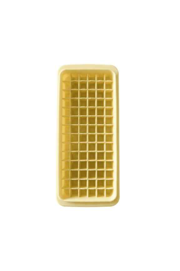 Mini Ice Cube Tray Flexible Bottom Easy Release Storage Mold Yellow 10 Ounce Capacity 1 Unit