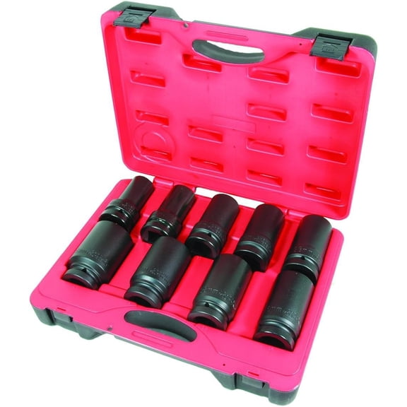 ProFleet 1" 9 PC Metric Deep Impact Socket Set, 6-Point