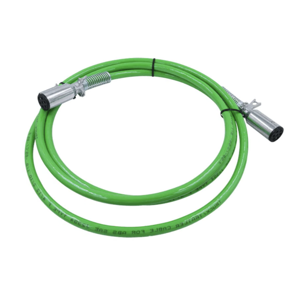ProFleet 15' Green ABS 7-Way Electrical Cable - Replaces Bendix, Haldex, Freightliner OEM BE27458