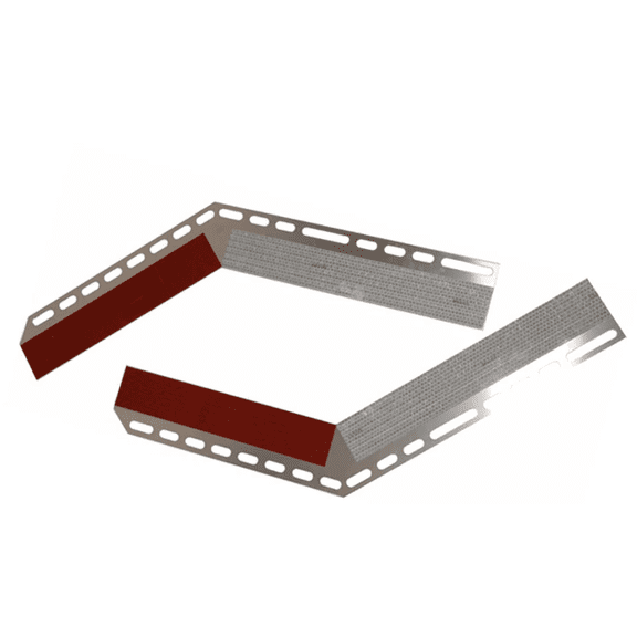 ProFleet Angled Conspicuity Mud Flap Reflective Tape Strips - Red/Silver Pair for Semi Trucks & Trailers - Replaces 3607499, BTS RT35