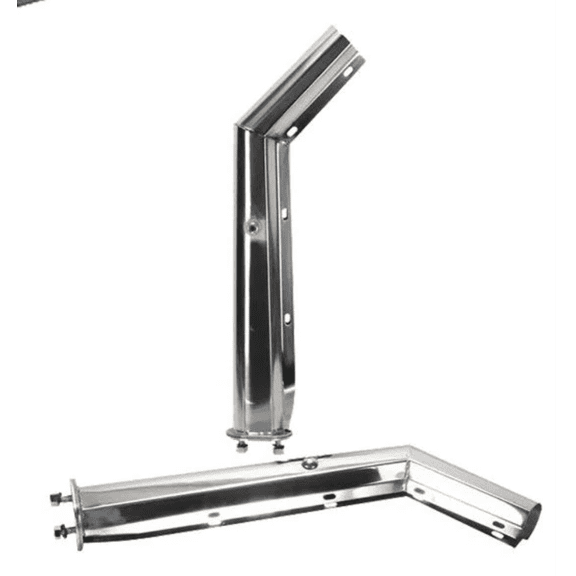 ProFleet Chrome Spring-Loaded Mud Flap Hanger Pair - 27-1/2" Round Tube, 45? Angle, Replaces SKU 648-SL