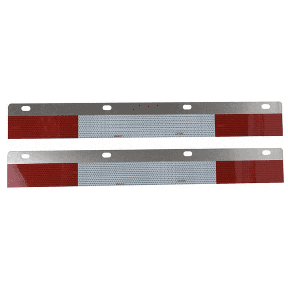 ProFleet Conspicuity Mud Flap Reflective Tape Strips - Red/Silver Pair for Semi Trucks & Trailers (Replaces 033-04259, A22-47300-000)