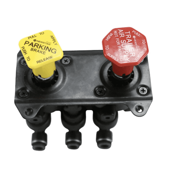 ProFleet MV-3 Air Brake Control Valve 3/8" PTC Elbows, 1/4"-20 Threads - Fits Freightliner & International