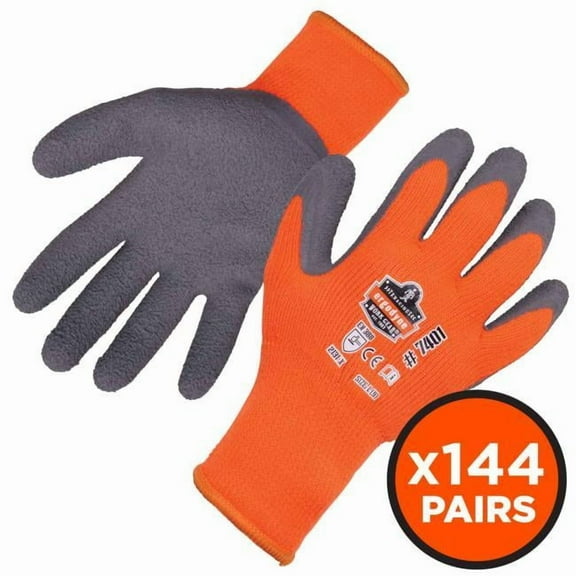 ProFlex 17895 Coated Lightweight Winter Work Gloves, Orange - Extra Large