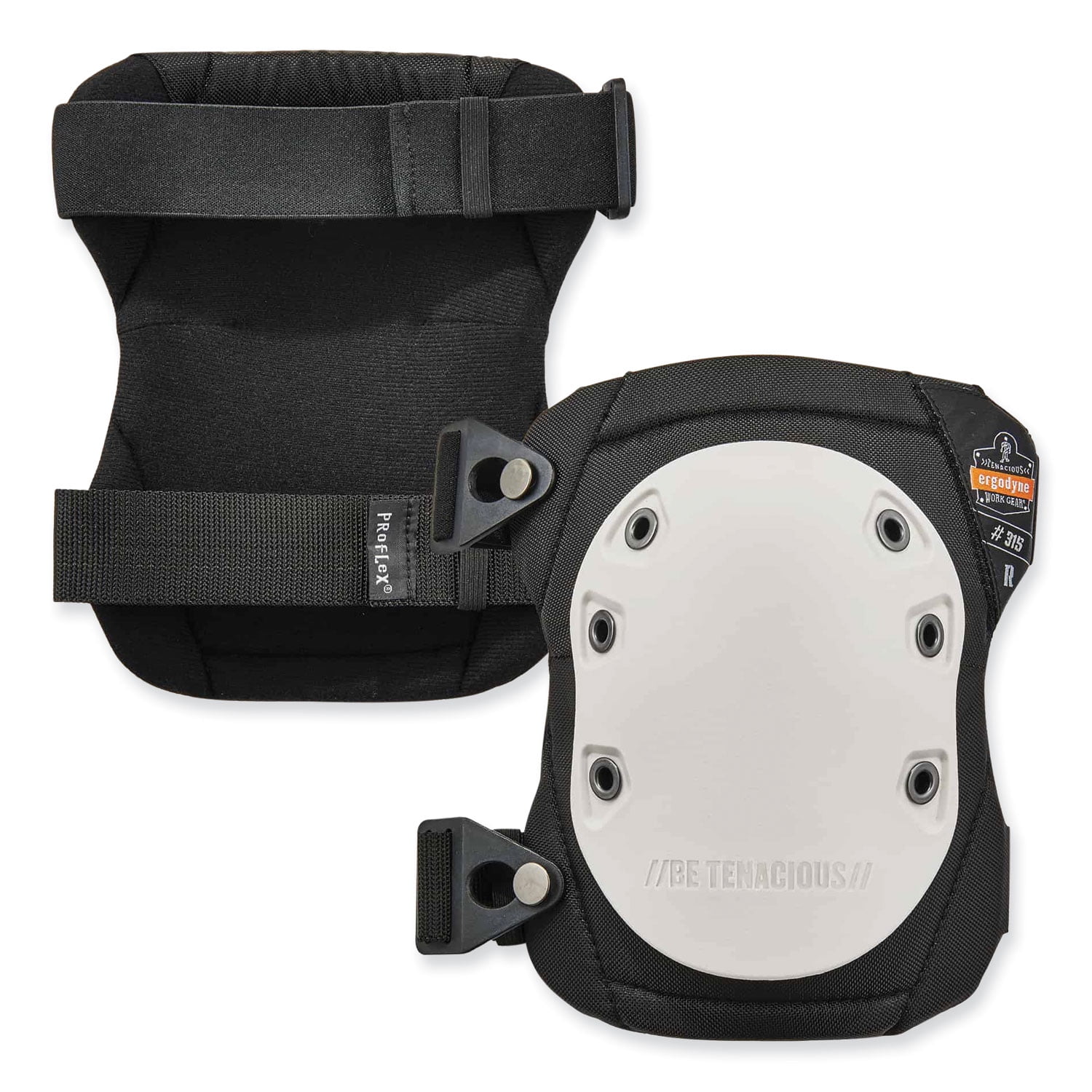 ProFlex 315 Abrasion-Resistant Knee Pads, Long Textured White Hard Cap, Buckle Closure, Pair, Ships in 1-3 Business Days ProFlex 315 Abrasion-Resistant Knee Pads, Long Textured White Hard Cap, Buckle Closure, Pair, Ships in 1-3 Business Days