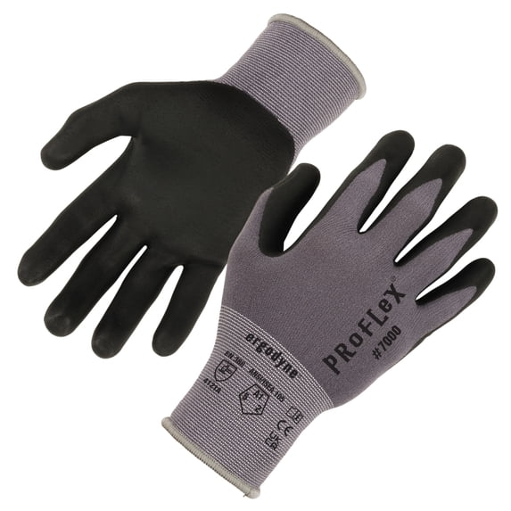 Ergodyne B3135554 ProFlex 7000 Nitrile Coated Gloves with Microfoam Palm, Gray - 2XL - Set of 24