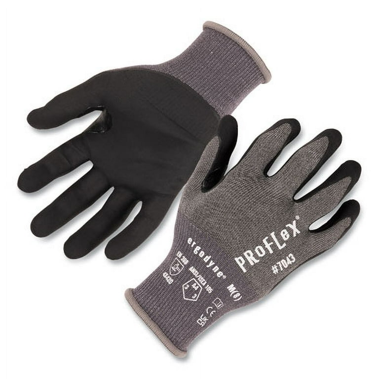 ProFlex 7043 ANSI A4 Nitrile Coated CR Gloves, Gray, Large, 12 Pairs, Ships in 1-3 Business Days