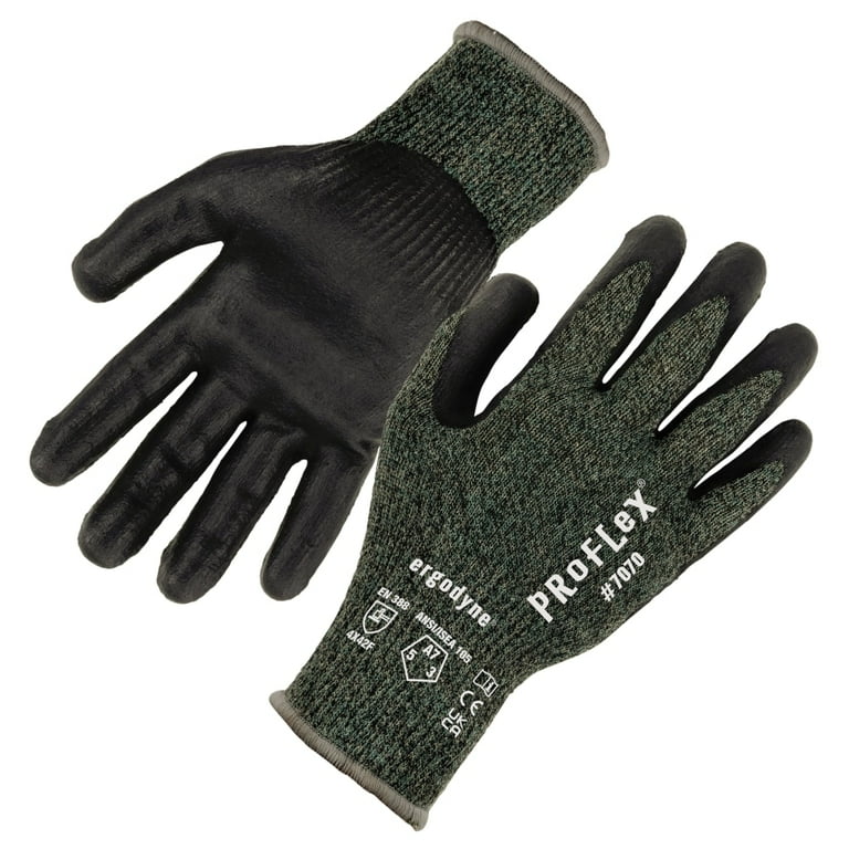 ProFlex 7070 ANSI A7 Nitrile Coated CR Gloves, Green, Medium, Pair, Ships in 1-3 Business Days