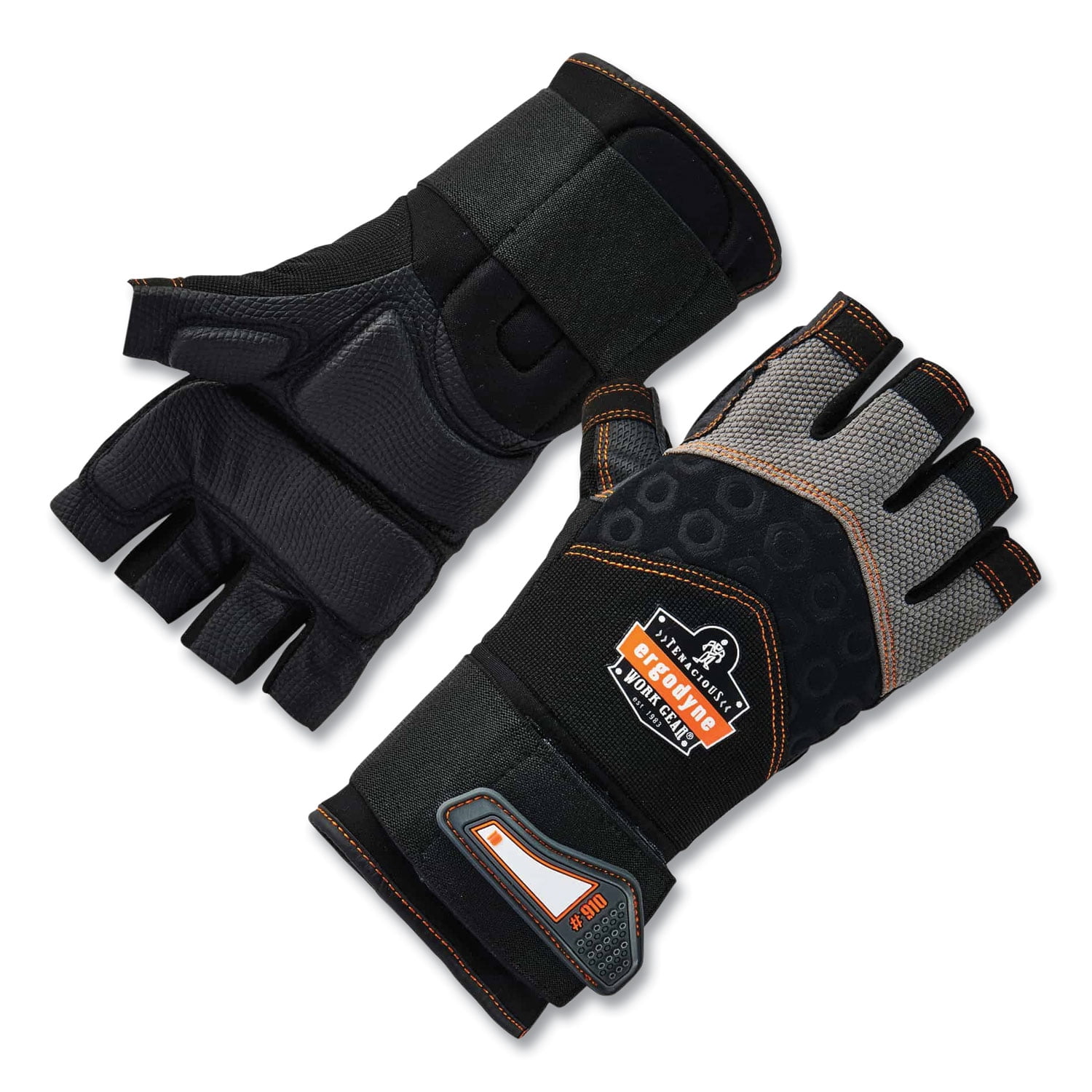ProFlex 910 Half-Finger Impact Gloves + Wrist Support, Black, X-Large, Pair, Ships in 1-3 Business Days ProFlex 910 Half-Finger Impact Gloves + Wrist Support, Black, X-Large, Pair, Ships in 1-3 Business Days