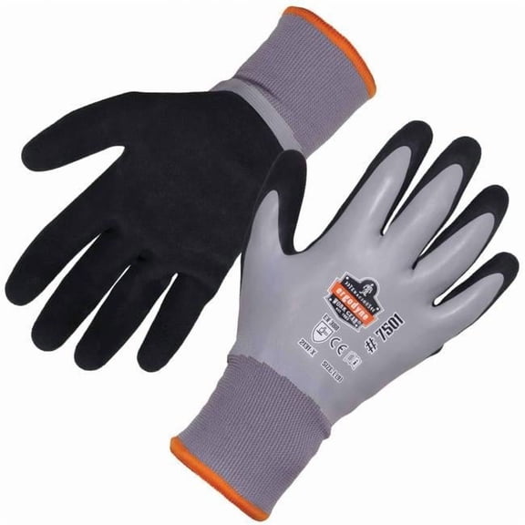 ProFlex 17932 Latex Coated Waterproof Winter Work Gloves, Gray - Small