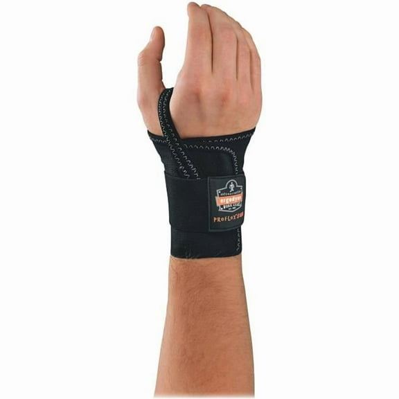 ProFlex Single Strap Wrist Support, Elastic, Black, Left-handed , Each
