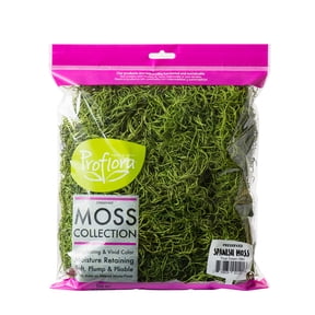 ProFlora Preserved Spanish Moss, True Green, 150 Cu in '12.75"', and '8.75"
