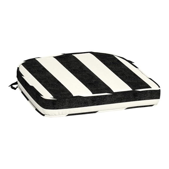 ProFoam Outdoor Seat Cushion 19x20, Onyx Black - Patio Furniture Replacement, Rounded Back, UV & Water Resistant