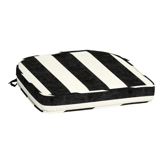 ProFoam Outdoor Seat Cushion 19x20, Onyx Black - Patio Furniture Replacement, Rounded Back, UV & Water Resistant