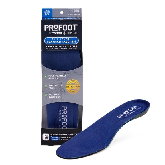 ProFoot Plantar Fasciitis Orthotic Insoles, Mens 8-13, 1 Pair