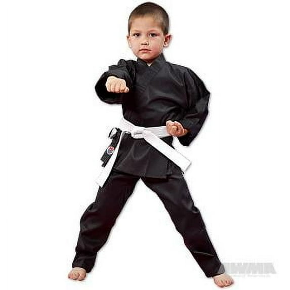 ProForce® 6 oz. Karate Uniform (Elastic Drawstring) - 55/45 Blend - Black - 0 (4'5"/70 lbs.)