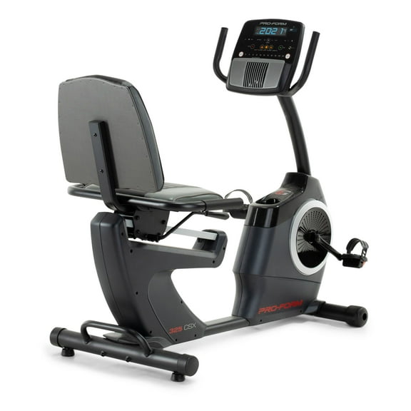 ProForm 325 CSX; Recumbent Exercise Bike with 5 Display, Built-In Tablet Holder, and Fan