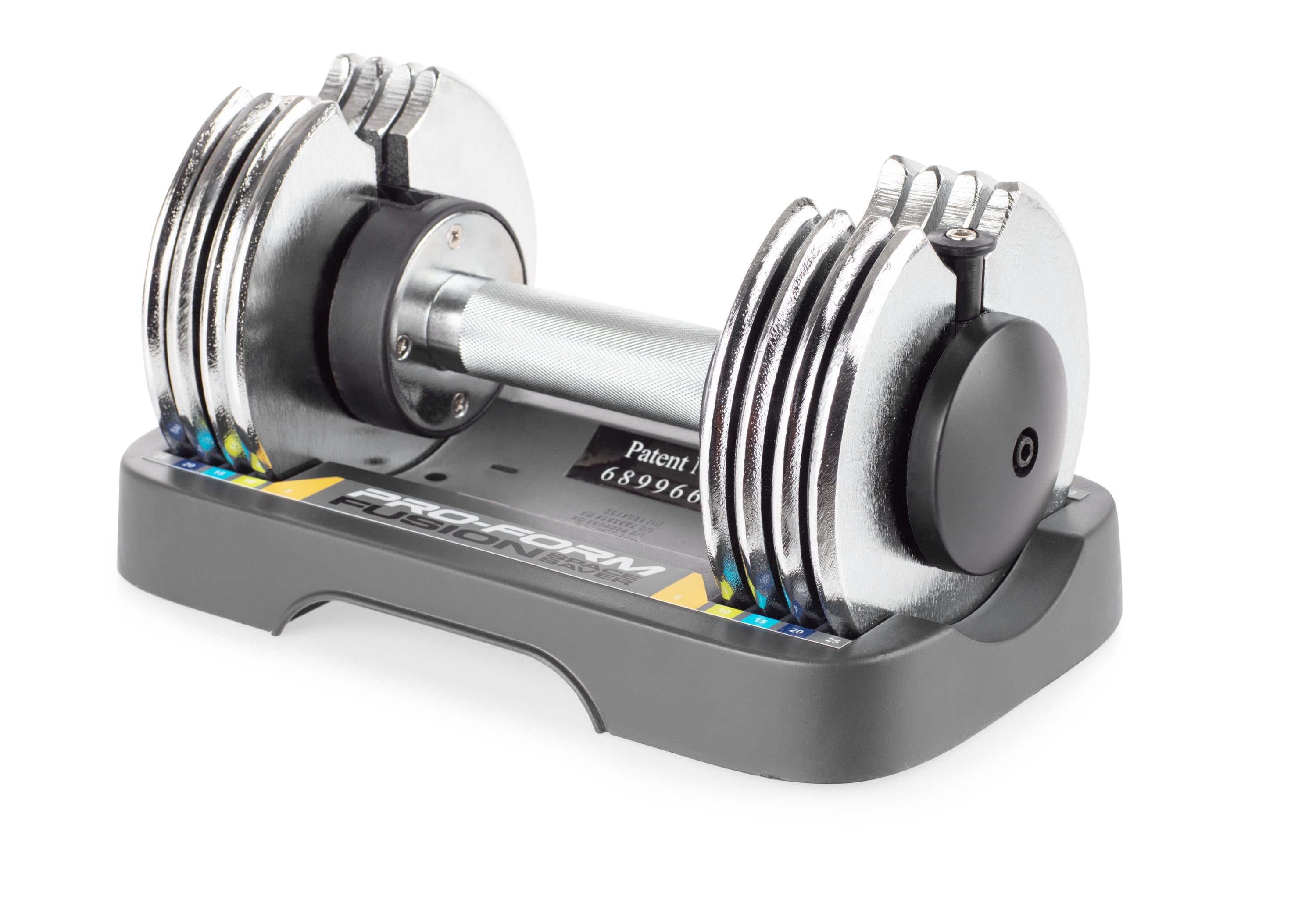 ProForm SpaceSaver Adjustable 25 Pound Single Dumbbell Weight with Storage Tray Walmart