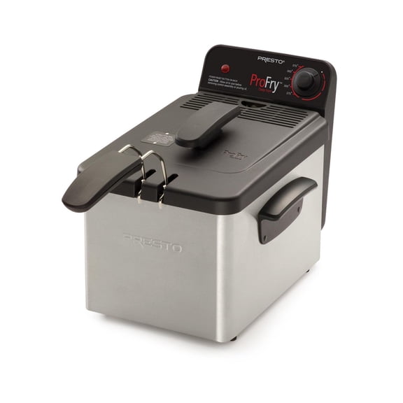 ProFry Deep Fryer with Immersion Element, 8-Cup Capacity, Adjustable Thermostat, Stainless Steel