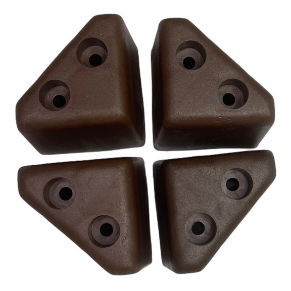 ProFurnitureParts 2.25" Tall Triangle Corner Sofa Legs, Brown Color, Set of 4, HDPE Plastic