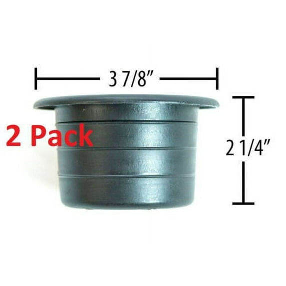 ProFurnitureParts 2 Pk-3 7/8 Black Plastic Cup Holder Sofa Boat Patio Car Truck