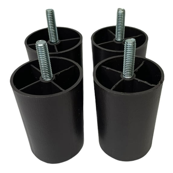 ProFurnitureParts 3" Brown Round HDPE Plastic Sofa Leg W/Bolt Set of 4