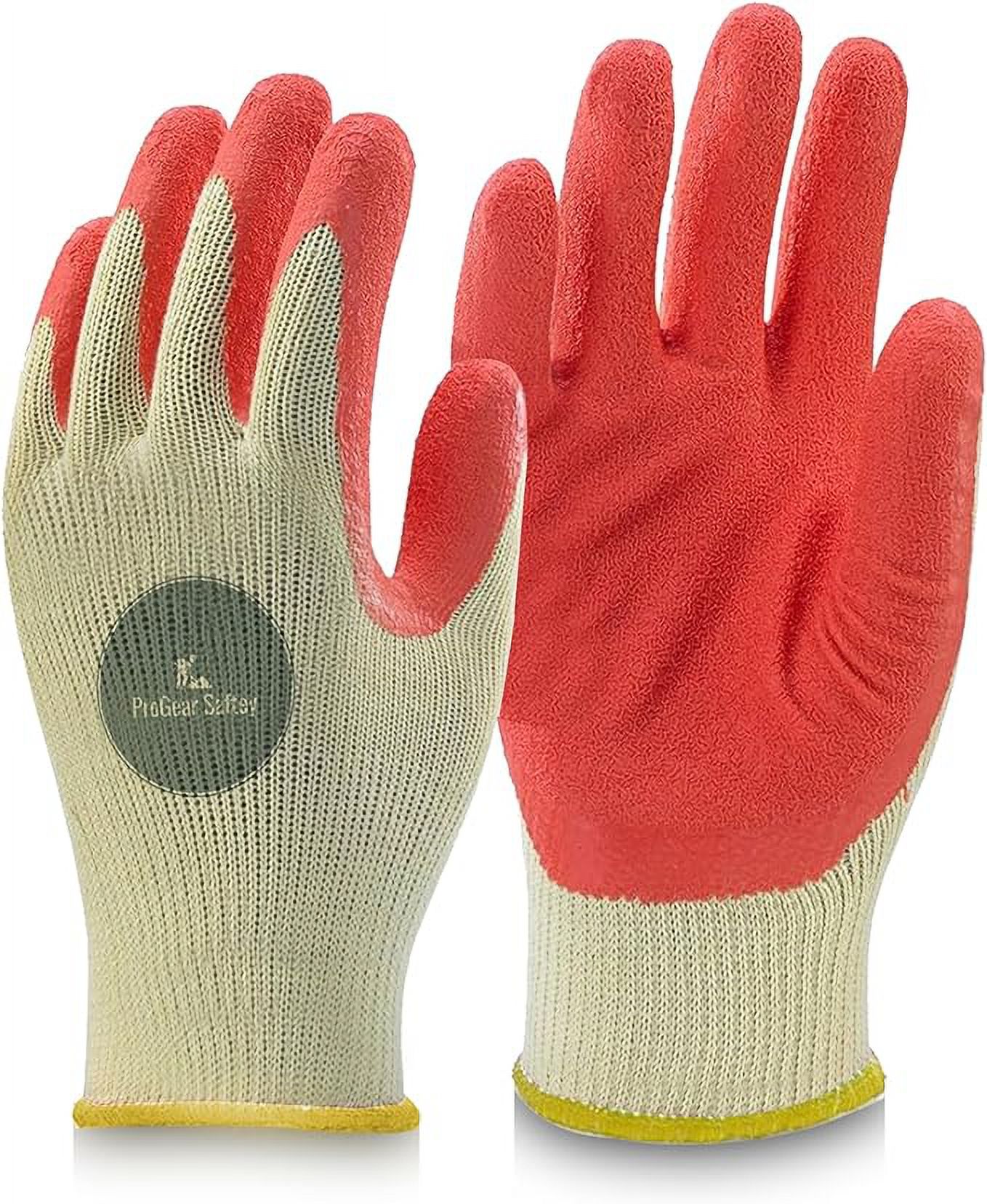 ProGear Safety Red Palm Protective Gloves for Work LatexCoated Safety