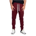 thumbnail image 1 of ProGo USA Men's Casual Joggers Sweatpants Basic Fleece Marled Jogger Pant Elastic Waist (X-Small, Burgundy), 1 of 7