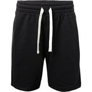 ProGo USA Men’s Shorts – Classic Fleece Workout Shorts - Men Shorts Casual with Elastic Waist (Black, 2X-Large)