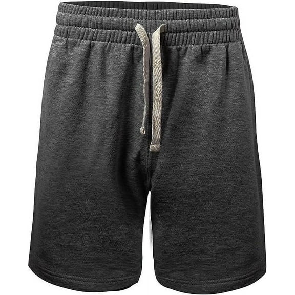 ProGo USA Men’s Shorts – Classic Fleece Workout Shorts - Men Shorts Casual with Elastic Waist (Charcoal, Small)