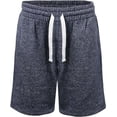 thumbnail image 1 of ProGo USA Men’s Shorts – Classic Fleece Workout Shorts - Men Shorts Casual with Elastic Waist (Marled Navy, Large), 1 of 7