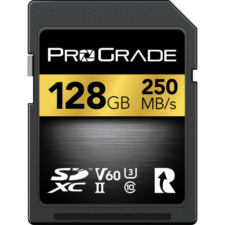 Pro Grade 128GB UHS-II V60 SDXC Memory Card, 250MB/s Read, 130MB/s