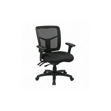 ProGrid Back Managers Office Chair with 2-Way Adjustable Arms, Black Mesh Seat