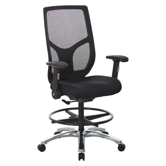 ProGrid Mesh Back Drafting Chair in FreFlex Coal Black Fabric