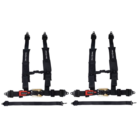ProGuard Offroad Harness Black with 2" Nylon Straps and 5 Points of Contact - Universal Safety Belt for Polaris, Can-Am, Kawasaki, Yamaha UTVs, ATVs, Side-by-Sides (2 Pck)