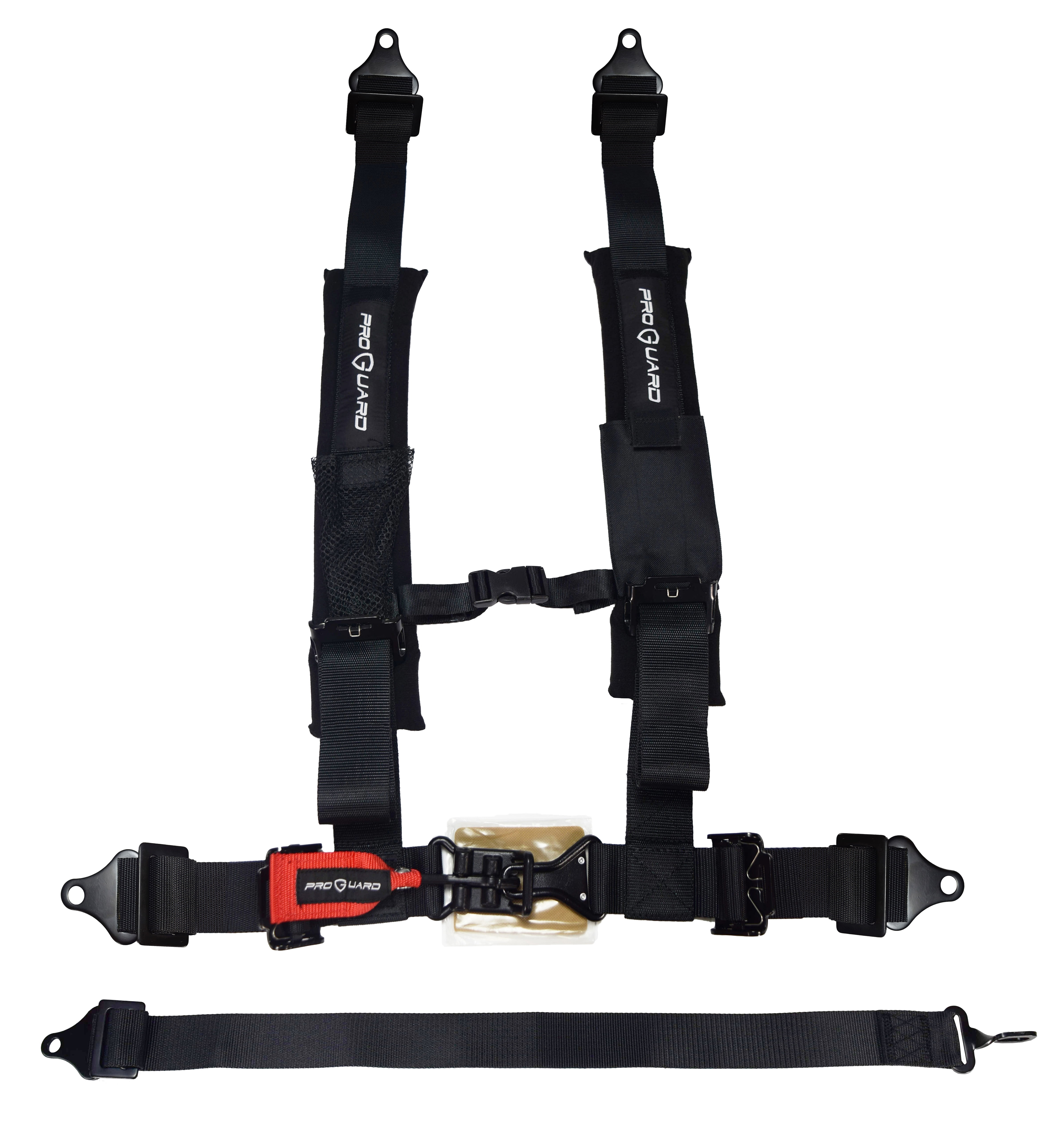 ProGuard Offroad Harness Black with 2" Nylon Straps and 5 Points of Contact - Universal Safety Belt for Polaris, Can-Am, Kawasaki, Yamaha UTVs, ATVs, Side-by-Sides (Single Harness)
