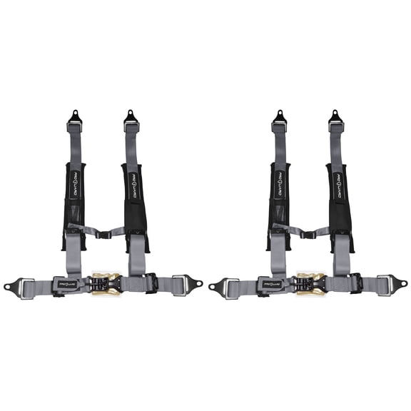 ProGuard Offroad Harnesses Gray with 2" Nylon Straps & 4 Points of Contact (2 Pck) - Universal Safety Belts for Polaris, Can-Am, Kawasaki, Yamaha UTVs, ATVs, Side-by-Sides