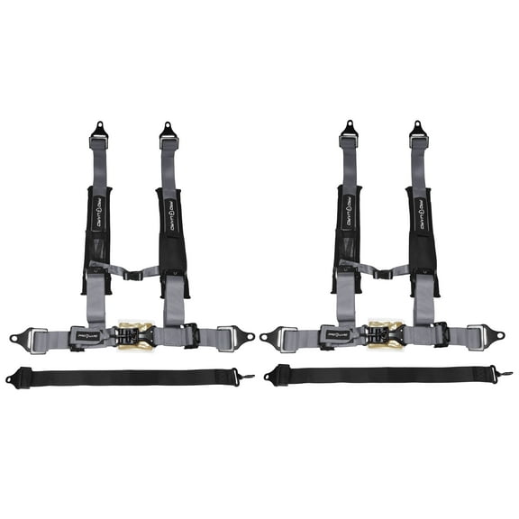 ProGuard Offroad Harness Gray with 2" Nylon Straps and 5 Points of Contact (2 Pck) - Universal Safety Belt for Polaris, Can-Am, Kawasaki, Yamaha UTVs, ATVs, Side-by-Sides