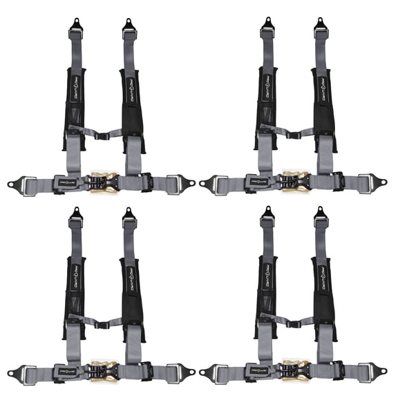 ProGuard Offroad Harnesses Gray with 2" Nylon Straps & 4 Points of Contact (4 Pck) - Universal Safety Belts for Polaris, Can-Am, Kawasaki, Yamaha UTVs, ATVs, Side-by-Sides