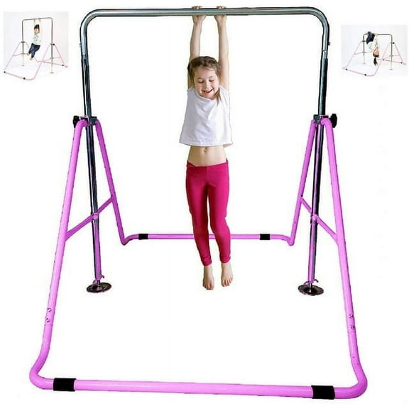 ProGymnastics Junior Kip Bar - Pink Monkey Bar Climbing Tower for Kids - Gymnastics Bar with Horizontal Jungle Gym Design - Ideal for Junior Training